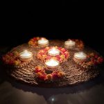 HANDMADE FLOWER MATS RANGOLI TEALIGHT CANDLE HOLDER SET (6 in a set)