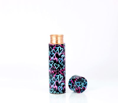 ELCOBRE PREMIUM LIMITED EDITION PRINTED COPPER BOTTLE - 500ML (Hearts)