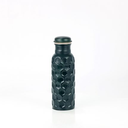 El'Cobre Premium Green Diamond Hammered Copper Water Bottle - 700 ML