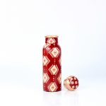 ELCOBRE PREMIUM LIMITED EDITION PRINTED COPPER BOTTLE - 700ML (Red Checks)