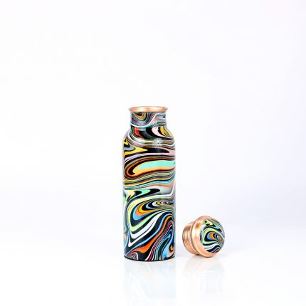 ELCOBRE PREMIUM LIMITED EDITION PRINTED COPPER BOTTLE - 700ML (Neon Marble)