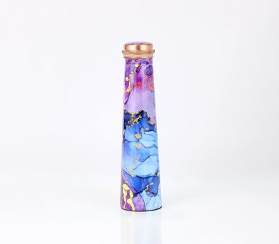 El'Cobre Limited Edition Printed Tower Copper Bottle (Purple Marble)