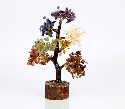 7 Chakra Crystal Tree - 500 Beads & Wood Base