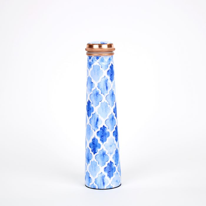 El'Cobre Limited Edition Printed Tower Copper Bottle (Quatre Blue)