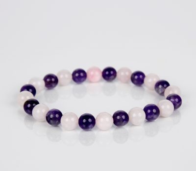 Rose Quartz & Amethyst Crystal Bracelet