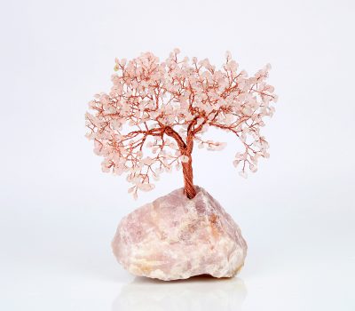 Rose Quartz Crystal Tree - 500 Beads & Cluster Base