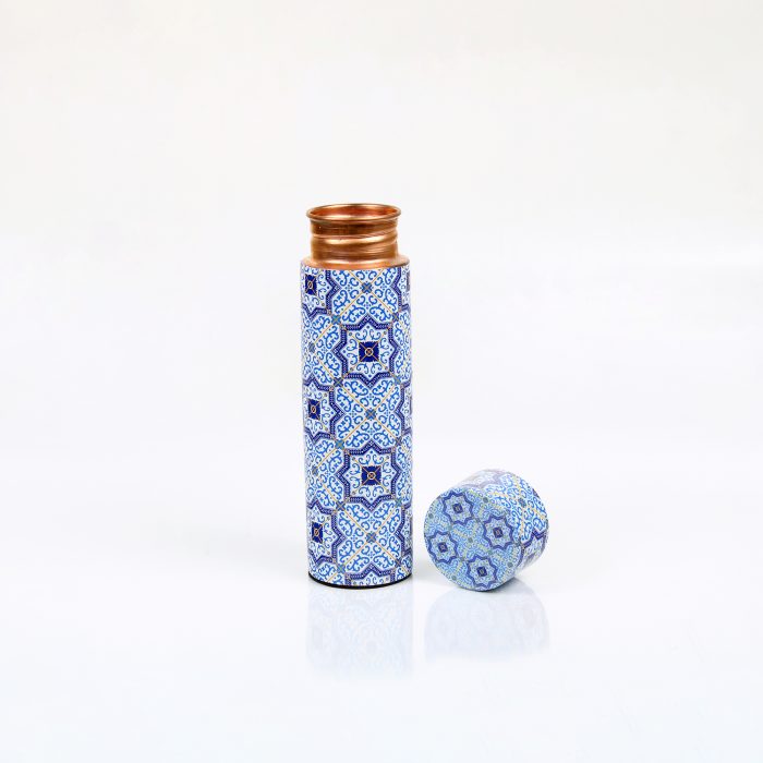 Limited Edition Printed Copper Water Bottle 500ML - Azulejo