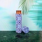 Limited Edition Printed Copper Water Bottle 500ML - Azulejo