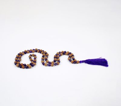 Rudraksha and Amethyst Mala