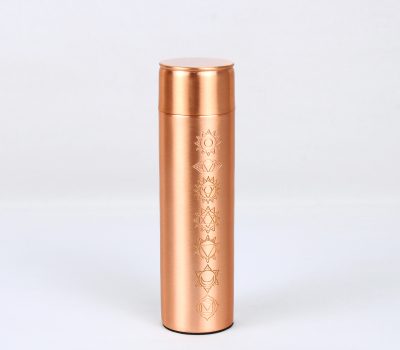 El'Cobre Premium Slim Seven Chakra Etching Copper Water Bottle - 500ML