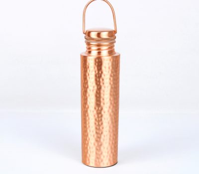 El'Cobre Hammered Hook Cap Copper Water Bottle - 1Ltr