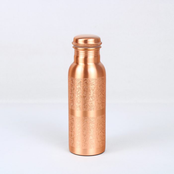 El'Cobre Premium Flower Etching Copper Water Bottle - 700ML