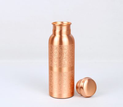 El'Cobre Premium Flower Etching Copper Water Bottle - 700ML