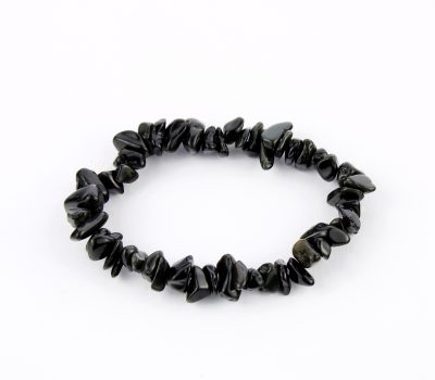 Black Obsidian Crystal Chip Bracelet