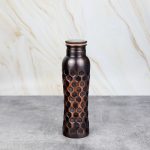 El'Cobre Antique Diamond Curve Copper Water Bottle 1L 