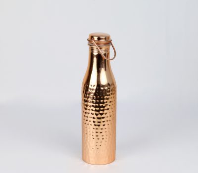 El'Cobre Rani Hammered Copper Bottle with Handle 900ml