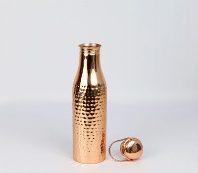 El'Cobre Rani Hammered Copper Bottle with Handle 900ml