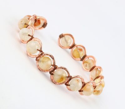 Copper & Natural Citrine Crystal Bracelet