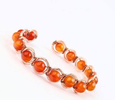 Copper & Carnelian Crystal Bracelet