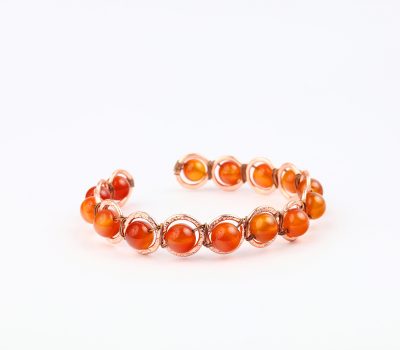 Copper & Carnelian Crystal Bracelet