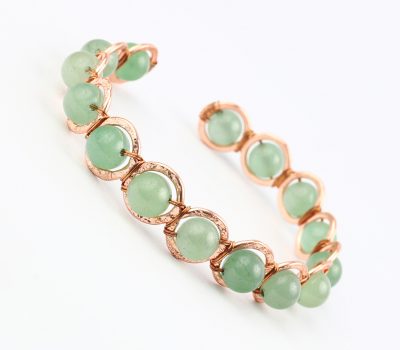 Copper & Green Aventurine Crystal Bracelet