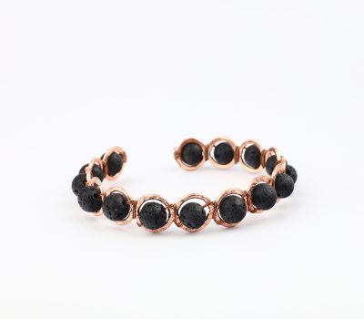 Copper & Lava stone Crystal Bracelet