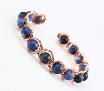 Copper & Sodalite Crystal Bracelet