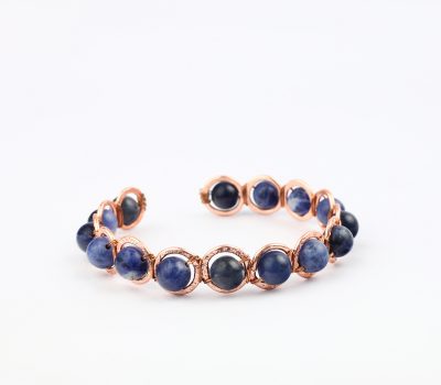 Copper & Sodalite Crystal Bracelet