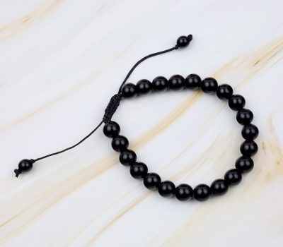 Macrame Black Tourmaline Crystal Bracelet