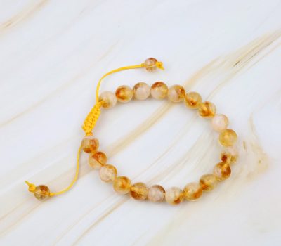Macrame Citrine Natural Crystal Bracelet