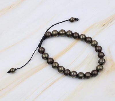 Macrame Pyrite Crystal Bracelet
