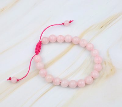 Macrame Rose Quartz Crystal Bracelet