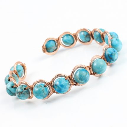 Copper & Turquoise Crystal Bracelet